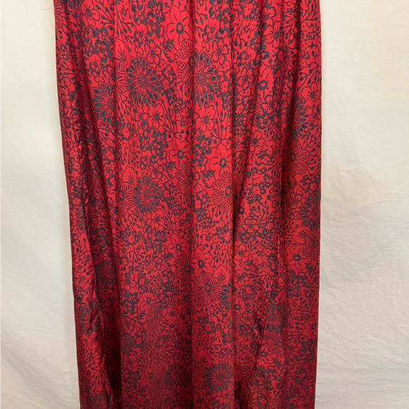 B-82 Aller Simplement Red & Black Floral Short Sleeve Tie Front Long Suit Jacket - Picture 8 of 12